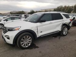 Salvage cars for sale at Las Vegas, NV auction: 2021 Ford Explorer King Ranch