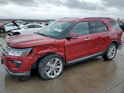 Salvage cars for sale at Grand Prairie, TX auction: 2019 Ford Explorer Limited