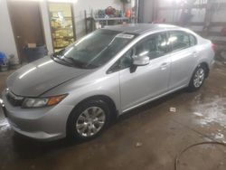 Salvage cars for sale at Pekin, IL auction: 2012 Honda Civic LX