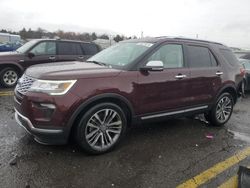 Salvage cars for sale at Pennsburg, PA auction: 2018 Ford Explorer Platinum