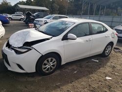 Salvage cars for sale at Savannah, GA auction: 2014 Toyota Corolla L