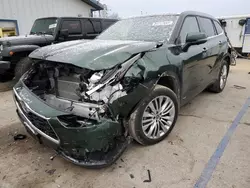 Salvage cars for sale at Pekin, IL auction: 2023 Toyota Highlander Hybrid Limited