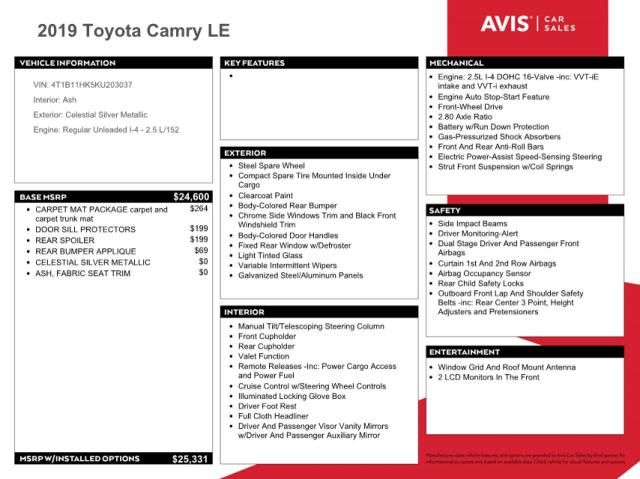 2019 Toyota Camry L