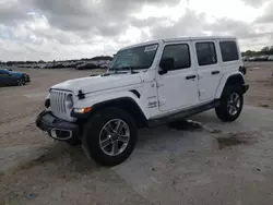 Salvage cars for sale at West Palm Beach, FL auction: 2020 Jeep Wrangler Unlimited Sahara