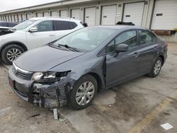 Salvage cars for sale at Louisville, KY auction: 2012 Honda Civic LX