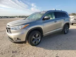 Salvage cars for sale at San Antonio, TX auction: 2016 Toyota Highlander Limited